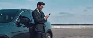 smart phone while man
