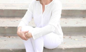 Sitting Women Bright Portrait